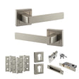 Quality image of STATUS Montana Door Handle Pack (Euro Lock Set - 2.5" CE Sashlock, 3" Fire Rated Hinges x3) - Satin Nickel | Sku. adps40ssn20 | available from Trade Door Handles.