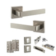 Quality image of STATUS Montana Door Handle Pack (Euro Lock Set - 3" CE Sashlock, 4" Slim Knuckle Hinges x2) - Satin Nickel | Sku. adps40ssn25 | available from Trade Door Handles.