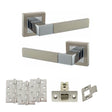 Quality image of STATUS Montana Door Handle Pack (Latch Set - 3" CE Latch, 4" Fire Rated Hinges x3) - Satin Nickel/Polished Chrome | Sku. adps40ssnpc4 | available from Trade Door Handles.