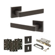 Quality image of STATUS Montana Door Handle Pack (3 Lever Lock Set - 3" CE Sashlock, 4" Fire Rated Hinges x3) - Urban Dark Bronze | Sku. adps40sudb17 | available from Trade Door Handles.