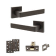Quality image of STATUS Montana Door Handle Pack (Latch Set - 2.5" CE Latch, 4" Slim Knuckle Hinges x2) - Urban Dark Bronze | Sku. adps40sudb5 | available from Trade Door Handles.