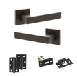 Quality image of STATUS Montana Door Handle Pack (Latch Set - 2.5" Latch, 3" Hinges x2) - Urban Dark Bronze | Sku. adps40sudb7 | available from Trade Door Handles.