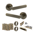 Quality image of STATUS Carolina Door Handle Pack (Euro Lock Set - 2.5" CE Sashlock, 4" Fire Rated Hinges x3) - Antique Brass | Sku. adps42rab22 | available from Trade Door Handles.