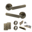 Quality image of STATUS Carolina Door Handle Pack (Euro Lock Set - 3" CE Sashlock, 4" Slim Knuckle Hinges x2) - Antique Brass | Sku. adps42rab25 | available from Trade Door Handles.