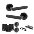 Quality image of STATUS Carolina Door Handle Pack (Bathroom Set - 3" CE Bathroom Lock, 4" Fire Rated Hinges x3) - Matt Black | Sku. adps42rmb11 | available from Trade Door Handles.
