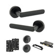 Quality image of STATUS Carolina Door Handle Pack (Bathroom Set - 3" CE Bathroom Lock, 4" Slim Knuckle Hinges x2) - Matt Black | Sku. adps42rmb13 | available from Trade Door Handles.