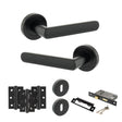 Quality image of STATUS Carolina Door Handle Pack (3 Lever Lock Set - 2.5" CE Sashlock, 3" Fire Rated Hinges x3) - Matt Black | Sku. adps42rmb14 | available from Trade Door Handles.