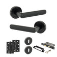 Quality image of STATUS Carolina Door Handle Pack (3 Lever Lock Set - 2.5" CE Sashlock, 4" Slim Knuckle Hinges x2) - Matt Black | Sku. adps42rmb18 | available from Trade Door Handles.