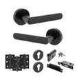 Quality image of STATUS Carolina Door Handle Pack (Euro Lock Set - 2.5" CE Sashlock, 3" Fire Rated Hinges x3) - Matt Black | Sku. adps42rmb20 | available from Trade Door Handles.