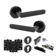 Quality image of STATUS Carolina Door Handle Pack (Euro Lock Set - 2.5" CE Sashlock, 4" Fire Rated Hinges x3) - Matt Black | Sku. adps42rmb22 | available from Trade Door Handles.