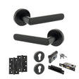 Quality image of STATUS Carolina Door Handle Pack (Euro Lock Set - 3" CE Sashlock, 4" Slim Knuckle Hinges x2) - Matt Black | Sku. adps42rmb25 | available from Trade Door Handles.