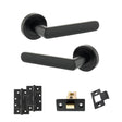 Quality image of STATUS Carolina Door Handle Pack (Latch Set - 3" CE Latch, 4" Slim Knuckle Hinges x2) - Matt Black | Sku. adps42rmb6 | available from Trade Door Handles.