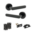 Quality image of STATUS Carolina Door Handle Pack (Latch Set - 2.5" Latch, 3" Hinges x2) - Matt Black | Sku. adps42rmb7 | available from Trade Door Handles.