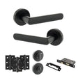 Quality image of STATUS Carolina Door Handle Pack (Bathroom Set - 3" CE Bathroom Lock, 3" Fire Rated Hinges x3) - Matt Black | Sku. adps42rmb9 | available from Trade Door Handles.