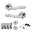Quality image of STATUS Carolina Door Handle Pack (Bathroom Set - 3" CE Bathroom Lock, 4" Fire Rated Hinges x3) - Polished Chrome | Sku. adps42rpc11 | available from Trade Door Handles.