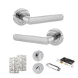 Quality image of STATUS Carolina Door Handle Pack (Bathroom Set - 2.5" CE Bathroom Lock, 4" Slim Knuckle Hinges x2) - Polished Chrome | Sku. adps42rpc12 | available from Trade Door Handles.