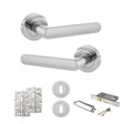 Quality image of STATUS Carolina Door Handle Pack (3 Lever Lock Set - 2.5" CE Sashlock, 4" Slim Knuckle Hinges x2) - Polished Chrome | Sku. adps42rpc18 | available from Trade Door Handles.