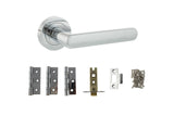 Quality image of STATUS Carolina Door Handle Pack (Latch Set - 2.5" CE Latch, 3" Fire Rated Hinges x3) - Polished Chrome | Sku. adps42rpc1 | available from Trade Door Handles.