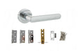 Quality image of STATUS Carolina Door Handle Pack (Latch Set - 3" CE Latch, 3" Fire Rated Hinges x3) - Polished Chrome | Sku. adps42rpc2 | available from Trade Door Handles.