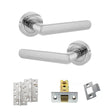 Quality image of STATUS Carolina Door Handle Pack (Latch Set - 2.5" CE Latch, 4" Slim Knuckle Hinges x2) - Polished Chrome | Sku. adps42rpc5 | available from Trade Door Handles.