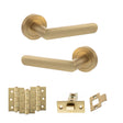Quality image of STATUS Carolina Door Handle Pack (Latch Set - 2.5" CE Latch, 3" Fire Rated Hinges x3) - Satin Brass | Sku. adps42rsb1 | available from Trade Door Handles.