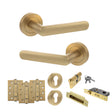 Quality image of STATUS Carolina Door Handle Pack (Euro Lock Set - 2.5" CE Sashlock, 4" Fire Rated Hinges x3) - Satin Brass | Sku. adps42rsb22 | available from Trade Door Handles.