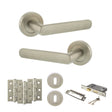 Quality image of STATUS Carolina Door Handle Pack (3 Lever Lock Set - 2.5" CE Sashlock, 3" Fire Rated Hinges x3) - Satin Nickel | Sku. adps42rsn14 | available from Trade Door Handles.