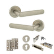 Quality image of STATUS Carolina Door Handle Pack (Euro Lock Set - 2.5" CE Sashlock, 4" Slim Knuckle Hinges x2) - Satin Nickel | Sku. adps42rsn24 | available from Trade Door Handles.