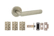Quality image of STATUS Carolina Door Handle Pack (Latch Set - 2.5" CE Latch, 3" Fire Rated Hinges x3) - Satin Nickel | Sku. adps42rsn1 | available from Trade Door Handles.
