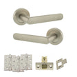 Quality image of STATUS Carolina Door Handle Pack (Latch Set - 2.5" CE Latch, 4" Fire Rated Hinges x3) - Satin Nickel | Sku. adps42rsn3 | available from Trade Door Handles.
