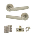 Quality image of STATUS Carolina Door Handle Pack (Latch Set - 2.5" CE Latch, 4" Slim Knuckle Hinges x2) - Satin Nickel | Sku. adps42rsn5 | available from Trade Door Handles.