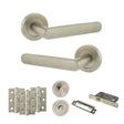 Quality image of STATUS Carolina Door Handle Pack (Bathroom Set - 3" CE Bathroom Lock, 3" Fire Rated Hinges x3) - Satin Nickel | Sku. adps42rsn9 | available from Trade Door Handles.