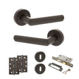 Quality image of STATUS Carolina Door Handle Pack (3 Lever Lock Set - 2.5" CE Sashlock, 4" Slim Knuckle Hinges x2) - Urban Dark Bronze | Sku. adps42rudb18 | available from Trade Door Handles.