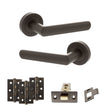 Quality image of STATUS Carolina Door Handle Pack (Latch Set - 2.5" CE Latch, 3" Fire Rated Hinges x3) - Urban Dark Bronze | Sku. adps42rudb1 | available from Trade Door Handles.