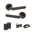 Quality image of STATUS Carolina Door Handle Pack (Latch Set - 2.5" Latch, 3" Hinges x2) - Urban Dark Bronze | Sku. adps42rudb7 | available from Trade Door Handles.