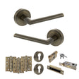 Quality image of STATUS Alabama Door Handle Pack (Euro Lock Set - 2.5" CE Sashlock, 4" Fire Rated Hinges x3) - Antique Brass | Sku. adps43rab22 | available from Trade Door Handles.