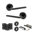 Quality image of STATUS Alabama Door Handle Pack (3 Lever Lock Set - 3" CE Sashlock, 3" Fire Rated Hinges x3) - Matt Black | Sku. adps43rmb15 | available from Trade Door Handles.