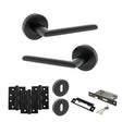 Quality image of STATUS Alabama Door Handle Pack (3 Lever Lock Set - 3" CE Sashlock, 4" Fire Rated Hinges x3) - Matt Black | Sku. adps43rmb17 | available from Trade Door Handles.