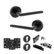 Quality image of STATUS Alabama Door Handle Pack (Euro Lock Set - 3" CE Sashlock, 3" Fire Rated Hinges x3) - Matt Black | Sku. adps43rmb21 | available from Trade Door Handles.