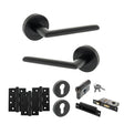 Quality image of STATUS Alabama Door Handle Pack (Euro Lock Set - 3" CE Sashlock, 4" Fire Rated Hinges x3) - Matt Black | Sku. adps43rmb23 | available from Trade Door Handles.