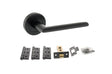 Quality image of STATUS Alabama Door Handle Pack (Latch Set - 2.5" CE Latch, 3" Fire Rated Hinges x3) - Matt Black | Sku. adps43rmb1 | available from Trade Door Handles.