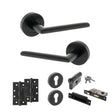 Quality image of STATUS Alabama Door Handle Pack (Euro Lock Set - 3" CE Sashlock, 4" Slim Knuckle Hinges x2) - Matt Black | Sku. adps43rmb25 | available from Trade Door Handles.