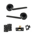 Quality image of STATUS Alabama Door Handle Pack (Latch Set - 2.5" CE Latch, 4" Slim Knuckle Hinges x2) - Matt Black | Sku. adps43rmb5 | available from Trade Door Handles.