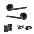 Quality image of STATUS Alabama Door Handle Pack (Latch Set - 2.5" Latch, 3" Hinges x2) - Matt Black | Sku. adps43rmb7 | available from Trade Door Handles.