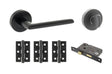 Quality image of STATUS Alabama Door Handle Pack (Bathroom Set - 3" CE Bathroom Lock, 3" Fire Rated Hinges x3) - Matt Black | Sku. adps43rmb9 | available from Trade Door Handles.
