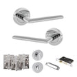Quality image of STATUS Alabama Door Handle Pack (Bathroom Set - 2.5" CE Bathroom Lock, 4" Fire Rated Hinges x3) - Polished Chrome | Sku. adps43rpc10 | available from Trade Door Handles.