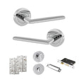 Quality image of STATUS Alabama Door Handle Pack (Bathroom Set - 3" CE Bathroom Lock, 4" Slim Knuckle Hinges x2) - Polished Chrome | Sku. adps43rpc13 | available from Trade Door Handles.