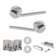 Quality image of STATUS Alabama Door Handle Pack (3 Lever Lock Set - 3" CE Sashlock, 4" Fire Rated Hinges x3) - Polished Chrome | Sku. adps43rpc17 | available from Trade Door Handles.