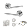Quality image of STATUS Alabama Door Handle Pack (3 Lever Lock Set - 2.5" CE Sashlock, 4" Slim Knuckle Hinges x2) - Polished Chrome | Sku. adps43rpc18 | available from Trade Door Handles.