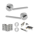 Quality image of STATUS Alabama Door Handle Pack (Euro Lock Set - 3" CE Sashlock, 3" Fire Rated Hinges x3) - Polished Chrome | Sku. adps43rpc21 | available from Trade Door Handles.